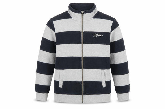 Jasper Conran Boys Blue Grey Striped Full Zip Jumper Age 14 Years