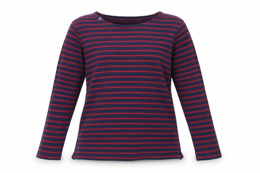 Voile Bleue Women Blue Red Striped XL Jersey Nautical Long Sleeve Top