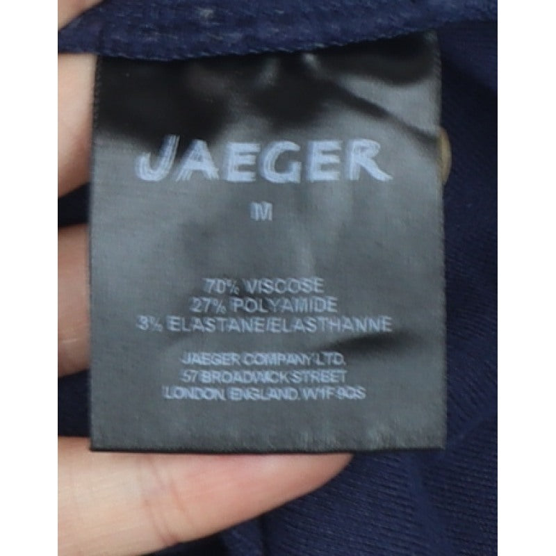 Jaeger Women’s Blue M Basic Jersey Tunic Top 3/4 Dolman Sleeve Pockets