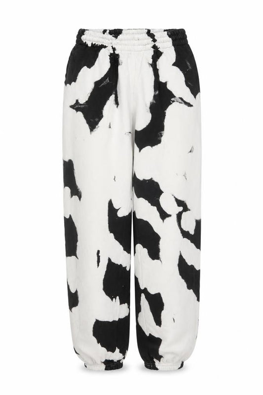 Weekday Women Black White Abstract Jogger Trousers UK 6 Cotton
