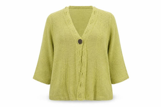 Marks and Spencer Women Green UK 20 Cable Knit V-Neck Button Cardigan