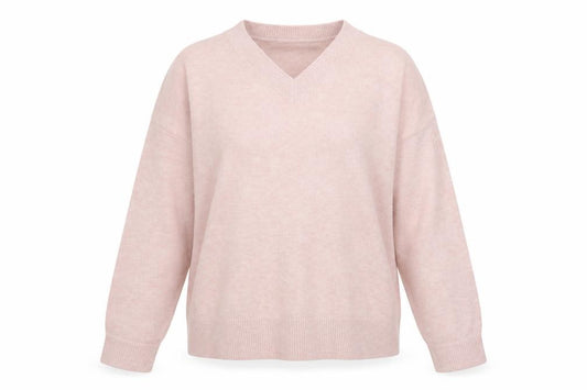 Marks and Spencer Women’s Pink L V-Neck Knit Pullover Jumper
