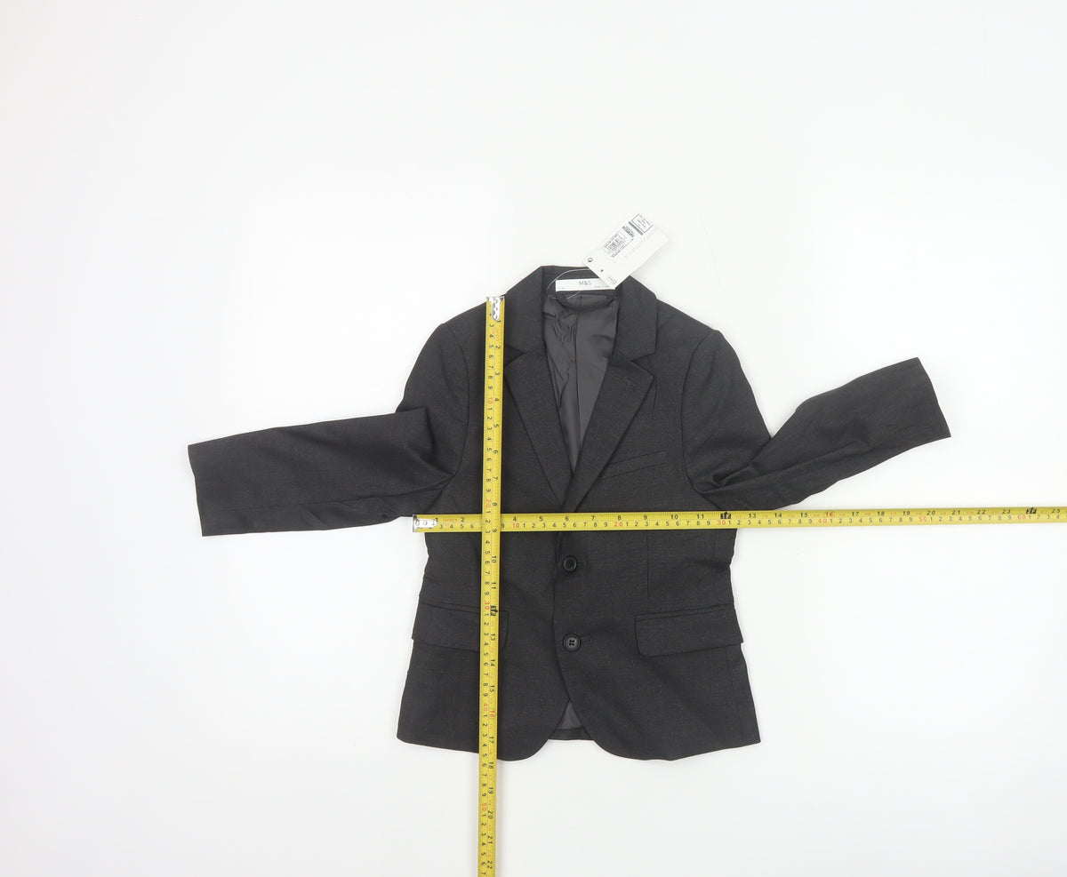 Marks & Spencer Boys Black 4-5 Years Two Button Formal Suit Jacket