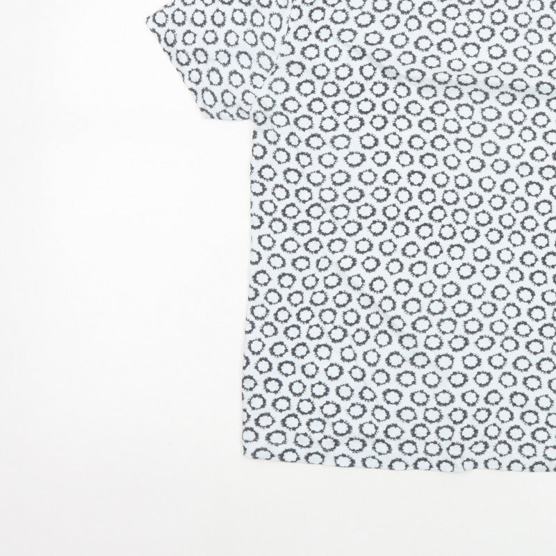 Marks and Spencer Women White Black UK 12 Basic Geometric Cotton T-Shirt