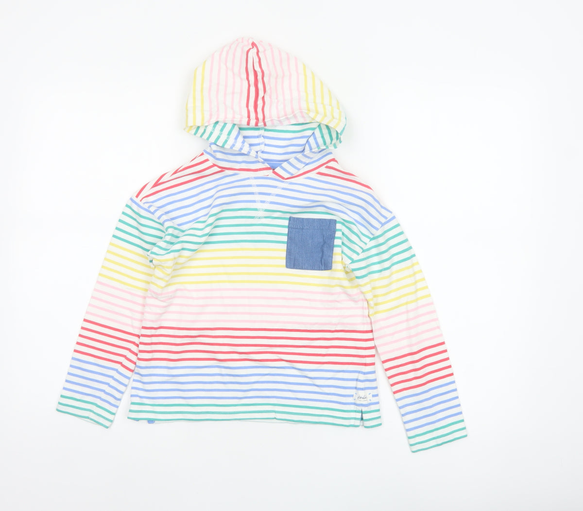 Joules Unisex Kids Multicoloured 8 Years Pullover Striped Hoodie