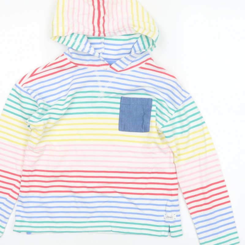 Joules Unisex Kids Multicoloured 8 Years Pullover Striped Hoodie