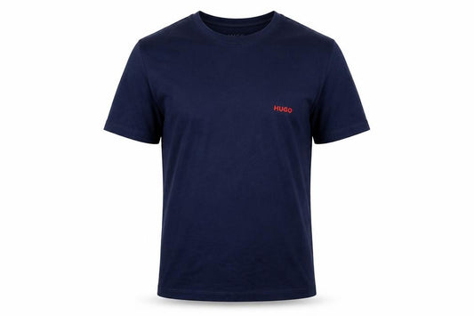 HUGO Mens Blue M Logo Crew Neck Cotton Jersey T-Shirt