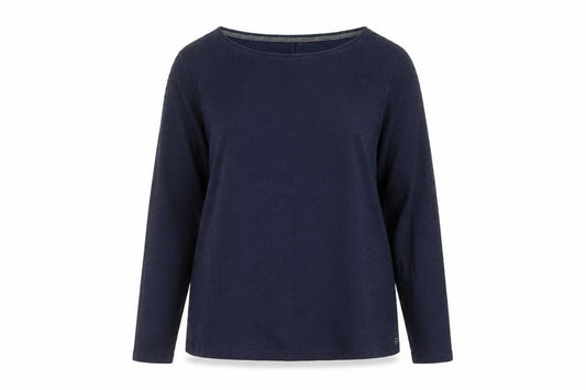 White Stuff Women’s Navy UK 16 Cotton Long Sleeve Relaxed Blouse