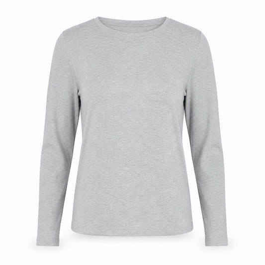 Mango Women Grey Size S Basic Boat Neck Stretch Long Sleeve T-Shirt