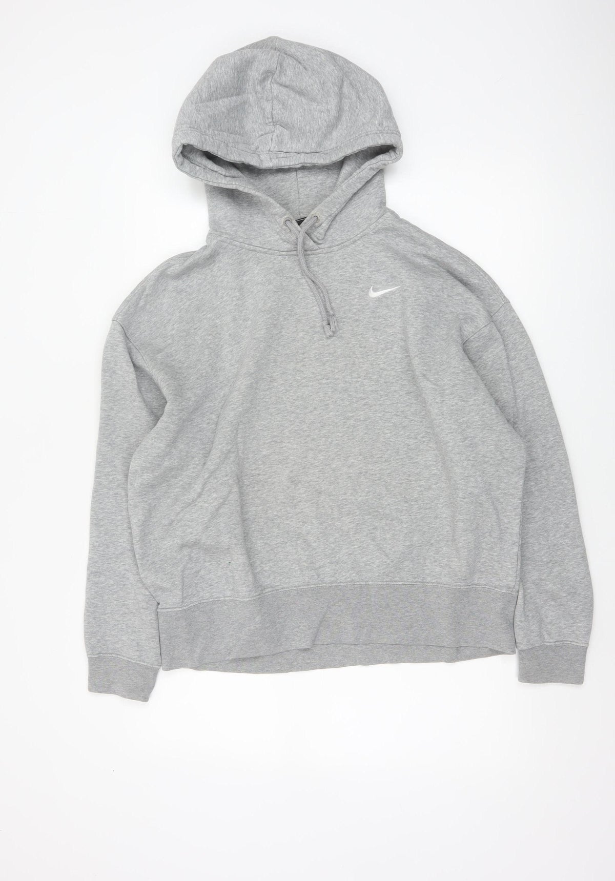 Nike Men's Grey M Pullover Hoodie Logo Cotton Blend Sports