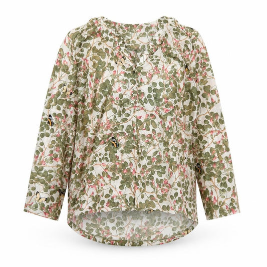H&M Women Multicoloured UK 10 Floral Butterfly Long Sleeve Tunic Blouse