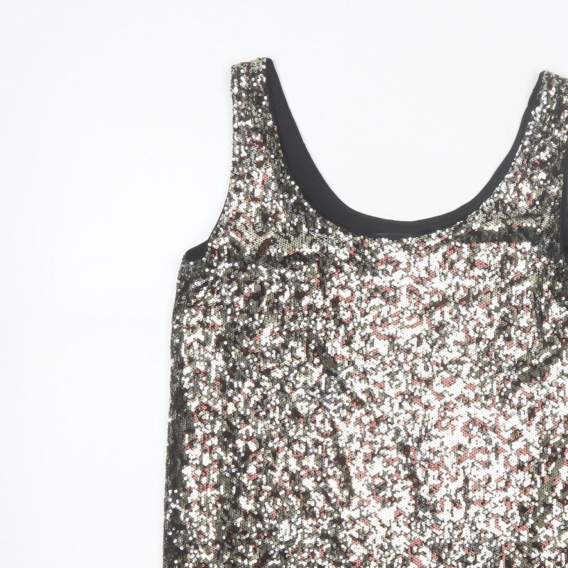 Marks and Spencer Women Silver Sequin Camisole Tank Top Size 12