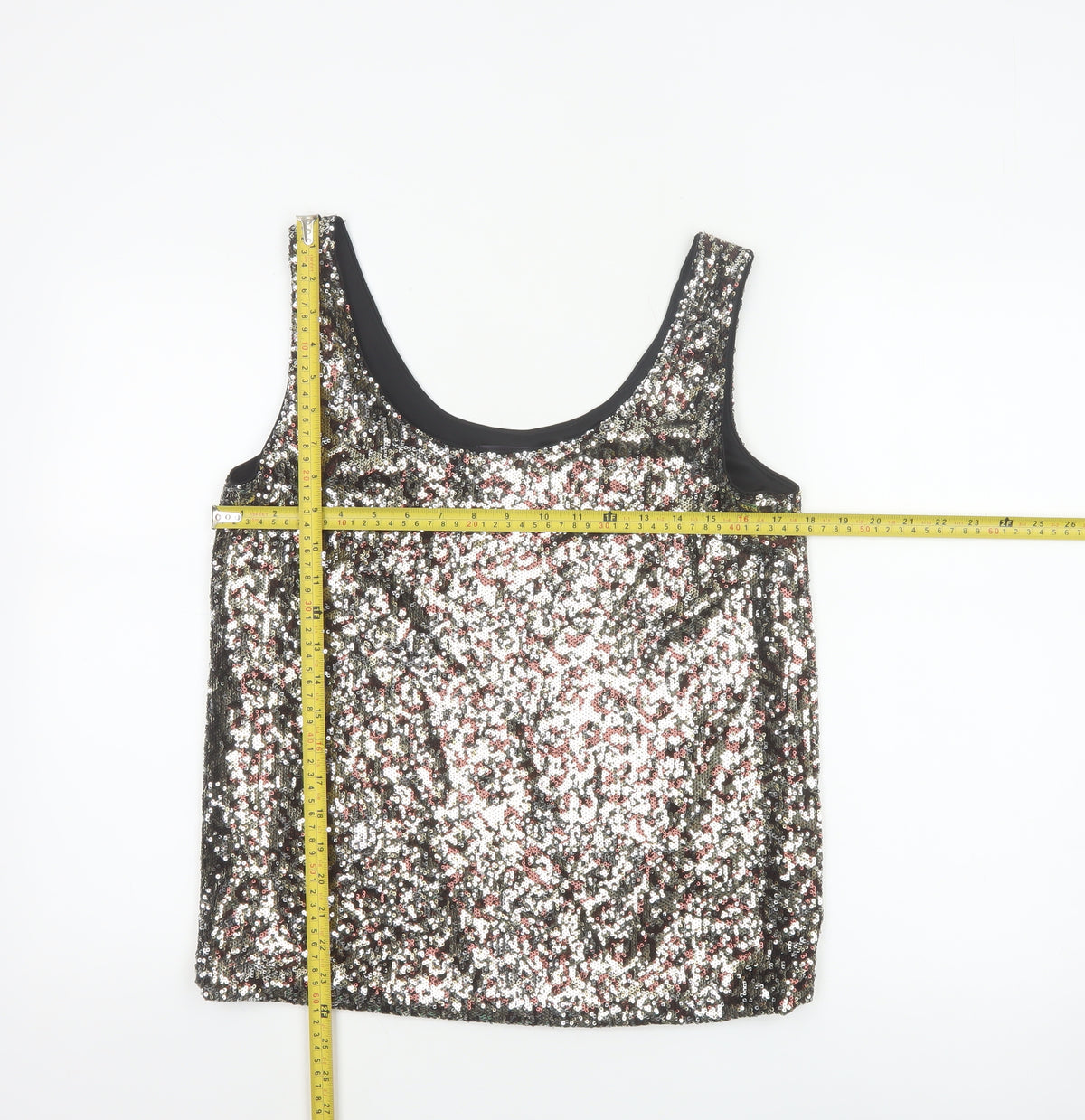 Marks and Spencer Women Silver Sequin Camisole Tank Top Size 12