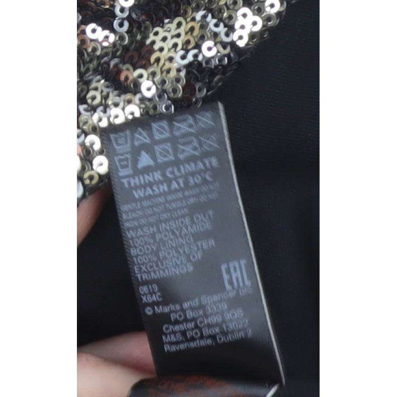 Marks and Spencer Women Silver Sequin Camisole Tank Top Size 12