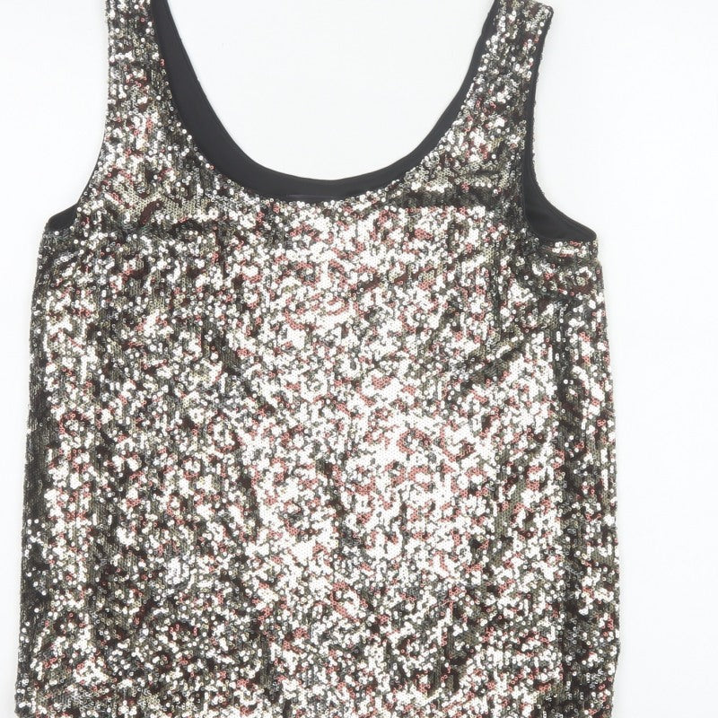 Marks and Spencer Women Silver Sequin Camisole Tank Top Size 12