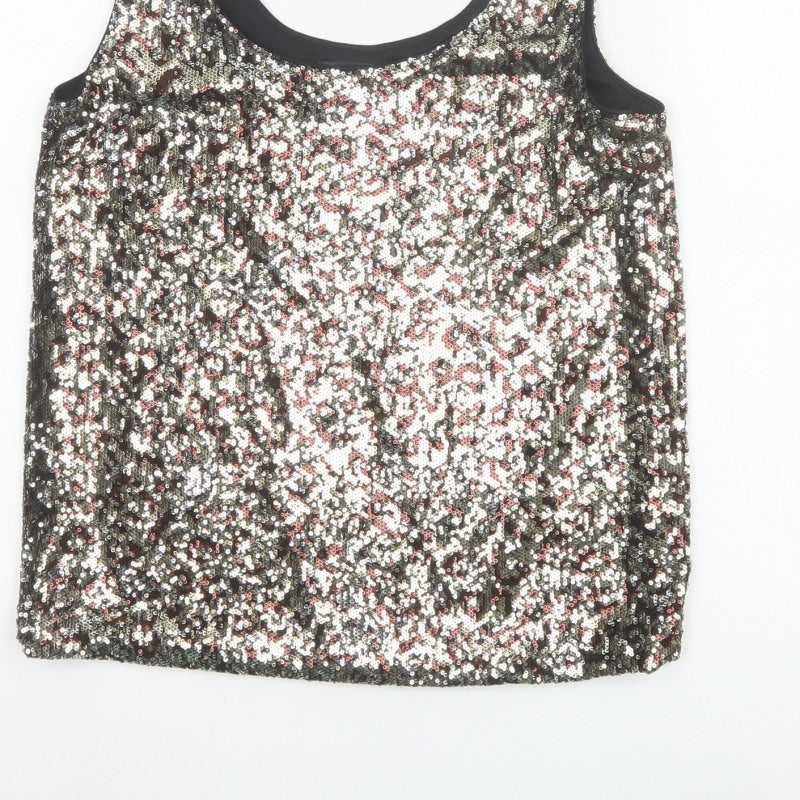 Marks and Spencer Women Silver Sequin Camisole Tank Top Size 12