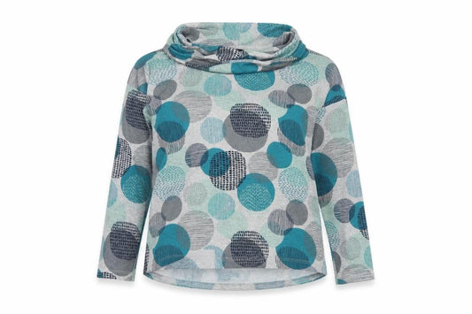 TIGI Women’s Multicoloured Geometric Cowl Neck Long Sleeve Top UK 10