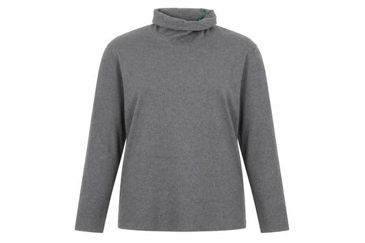 John Lewis Women Grey Size 16 Basic Roll Neck Knit Long Sleeve Top