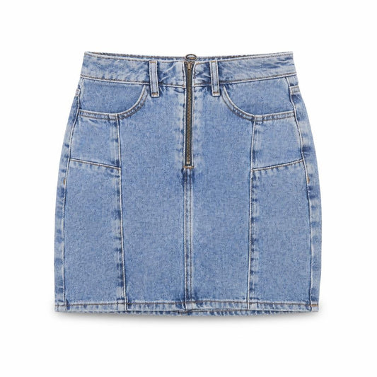 New Look 915 Girls Blue Age 12 Denim Pencil Mini Skirt Zip Pockets