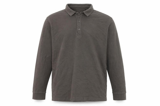 Marks and Spencer Men's Brown L Long Sleeve Cotton Polo Shirt