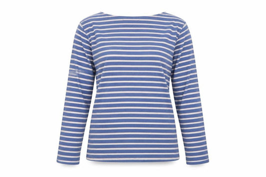 Maison Labiche Women Blue Striped Amour Embroidered Jersey T-Shirt L