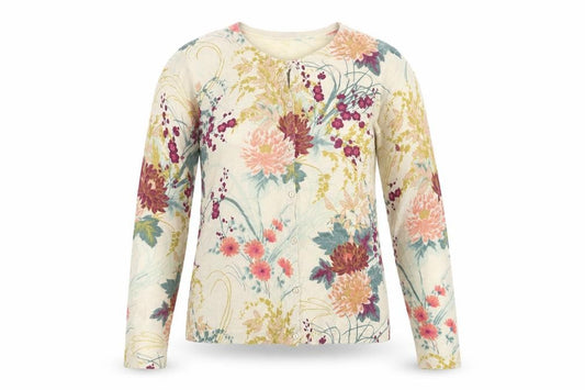 Laura Ashley Women’s Multicoloured Floral Cotton Cardigan UK 14 V-Neck