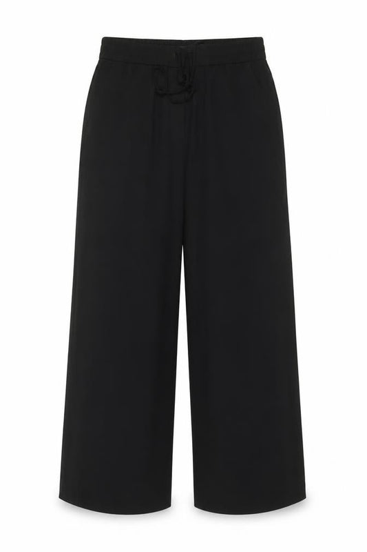 M&S Women’s Black UK 12 Wide Leg Drawstring Dress Trousers