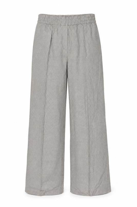 Marks and Spencer Women’s Beige Check UK 12 Long Wide-Leg Trousers