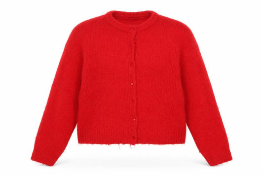 Urban Outfitters Women Red M Button Knit Wool Blend Cardigan