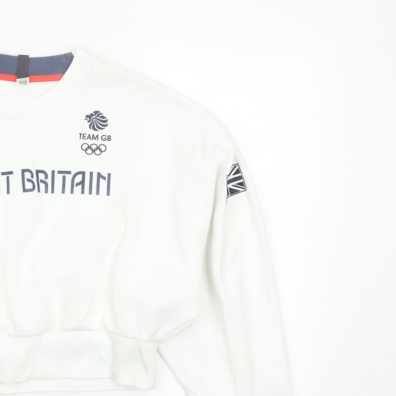 Adidas Team GB Women’s White S Pullover Olympic Logo Sweatshirt