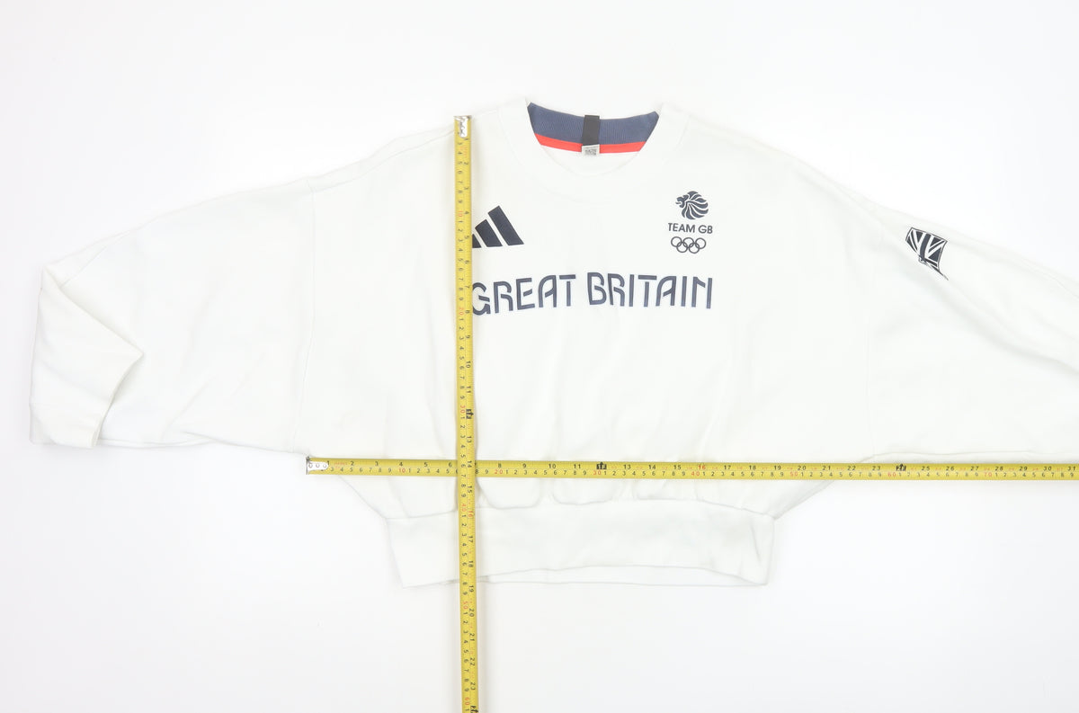 Adidas Team GB Women’s White S Pullover Olympic Logo Sweatshirt
