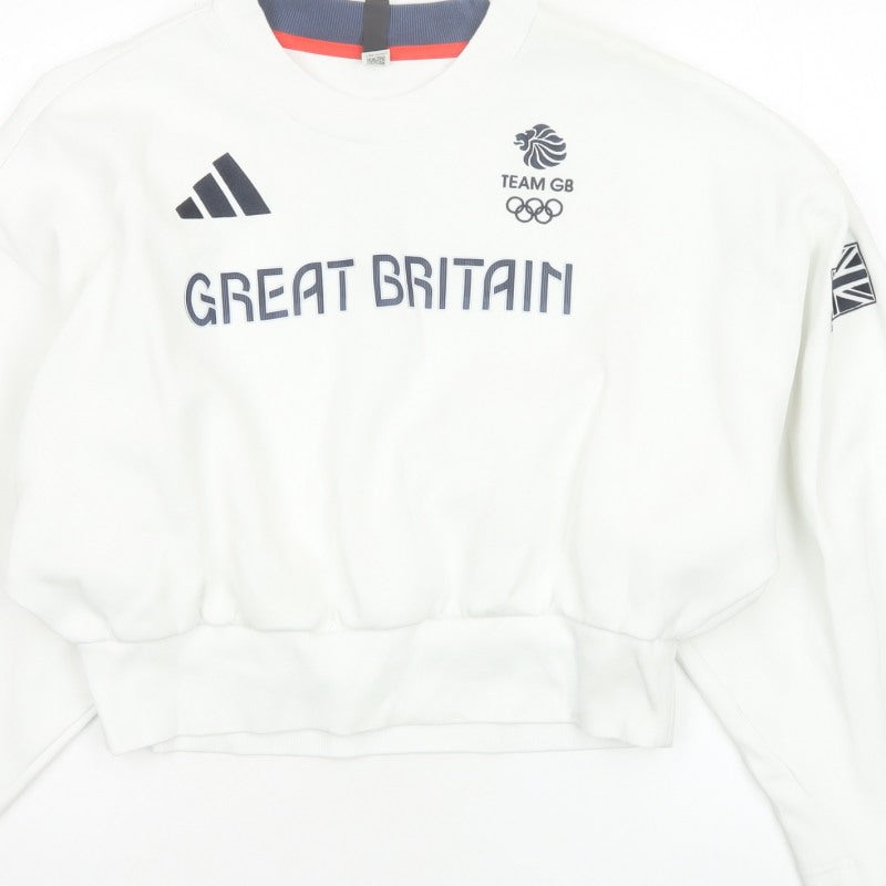 Adidas Team GB Women’s White S Pullover Olympic Logo Sweatshirt