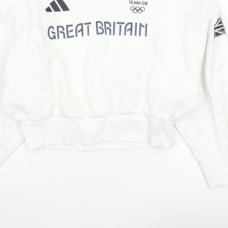 Adidas Team GB Women’s White S Pullover Olympic Logo Sweatshirt