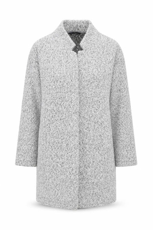 Marks & Spencer Women Grey UK 10 Long Open Bouclé Coatigan Pockets