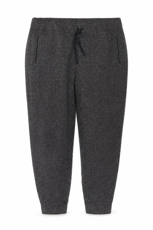 Next Women’s Grey Herringbone Drawstring Tapered Jogger Trousers UK 20R