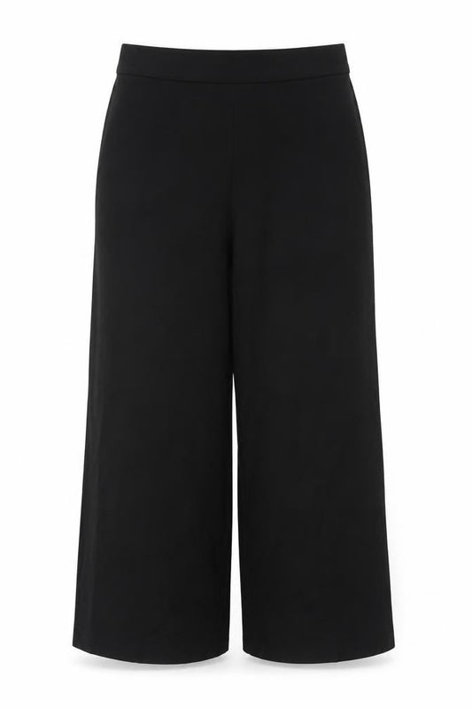 Marks & Spencer Women Black Size 16 High Rise Wide Leg Trousers