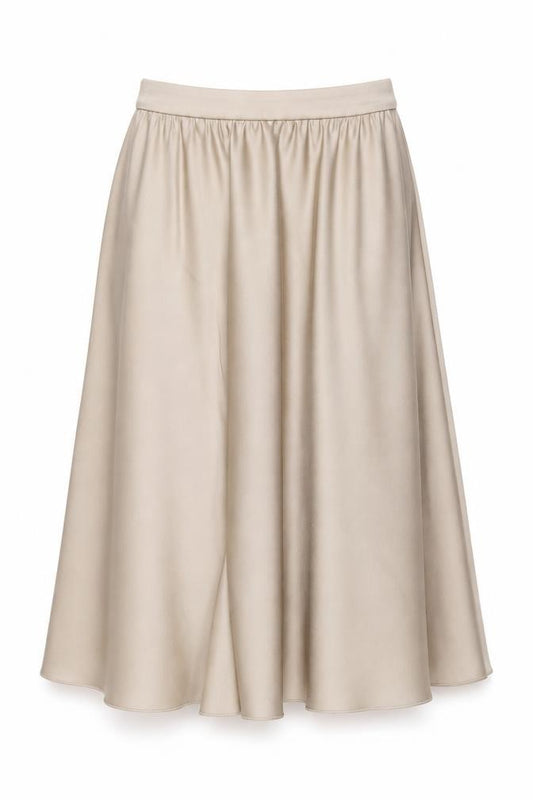 Marks and Spencer Women Beige UK 16 A-Line Satin Feel Long Skirt
