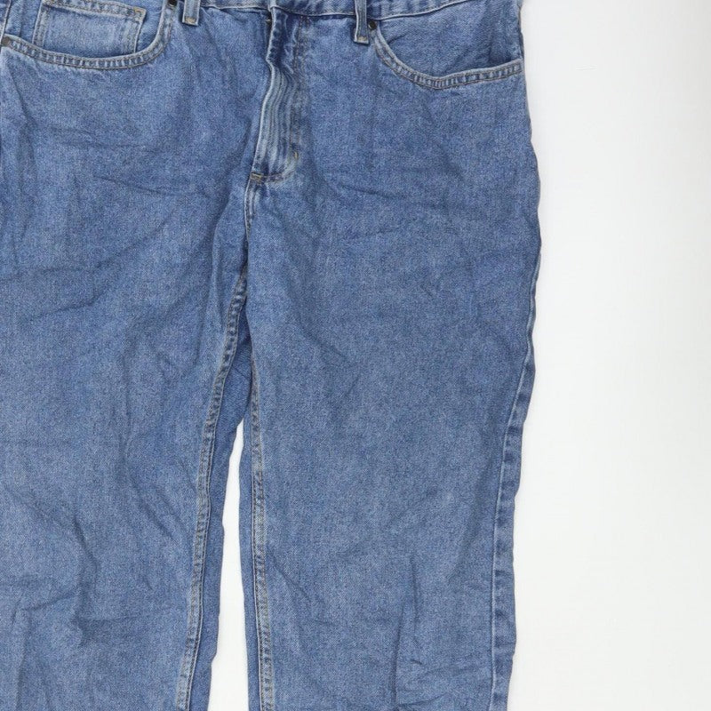 Marks and Spencer Men Blue 34/31 Regular Straight Fit Denim Jeans