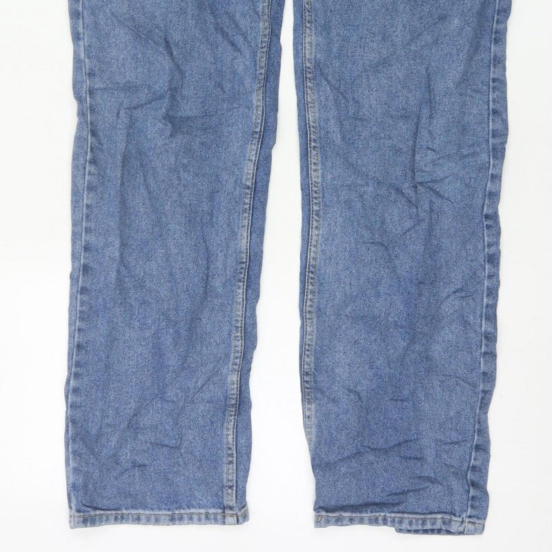 Marks and Spencer Men Blue 34/31 Regular Straight Fit Denim Jeans