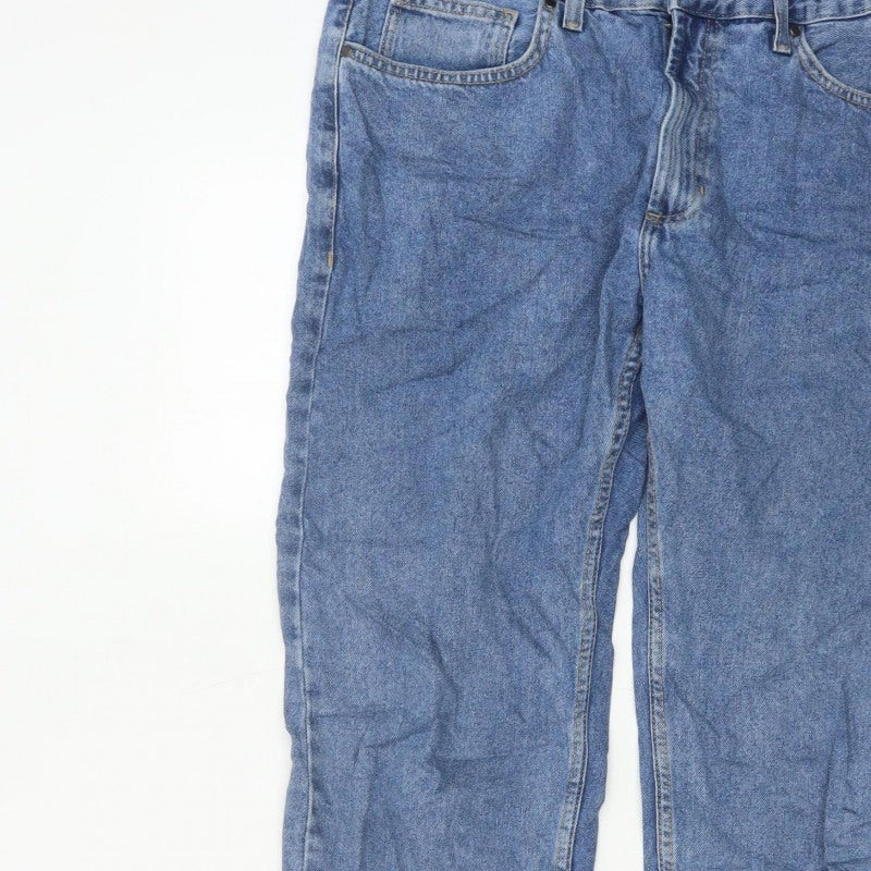 Marks and Spencer Men Blue 34/31 Regular Straight Fit Denim Jeans