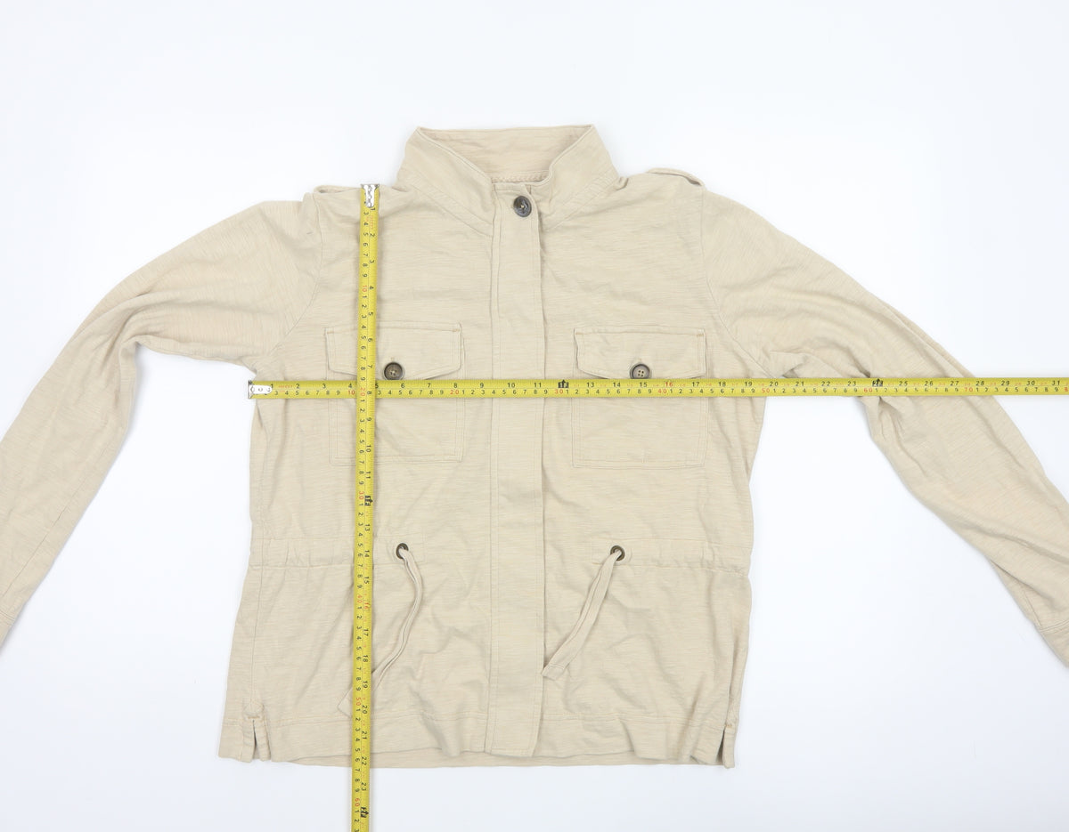 Next Women’s Beige UK 12 Military Jacket Cotton Drawstring
