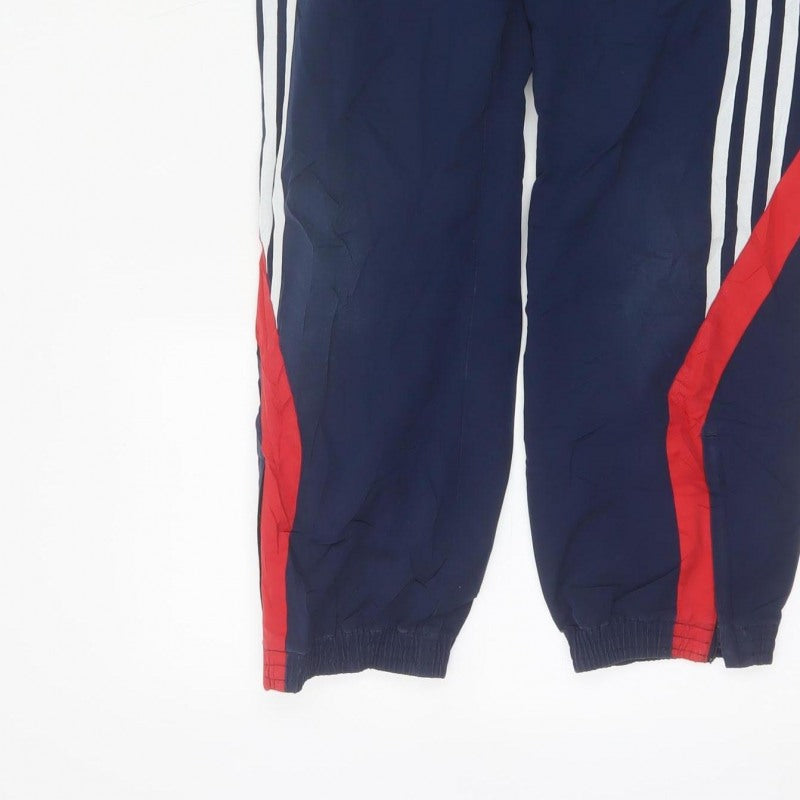 Adidas Boys Blue 9-10 Years Jogger Track Pants Lined Striped