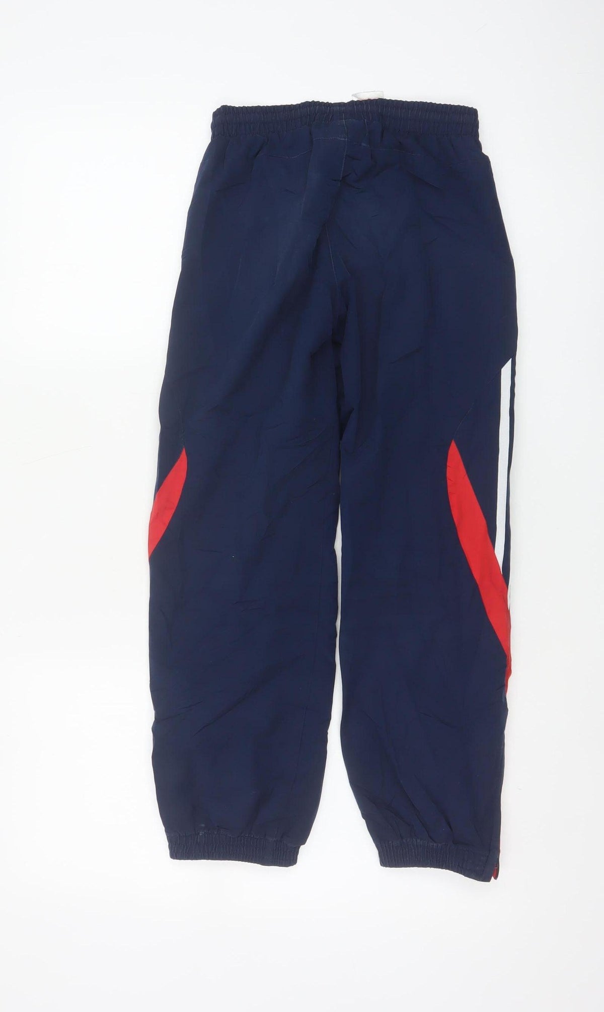Adidas Boys Blue 9-10 Years Jogger Track Pants Lined Striped