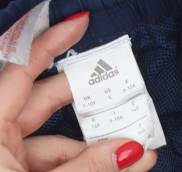 Adidas Boys Blue 9-10 Years Jogger Track Pants Lined Striped