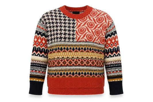 Desigual Women Multicoloured S Fair Isle Knit Crew Neck Pullover Jumper