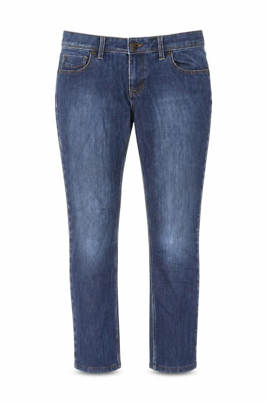 Lands' End Women Blue UK 12 Petite Straight Stretch Jeans