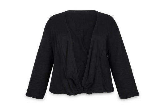 Per Una Women Black Size 16 Open Knit Shrug Cardigan Long Sleeve