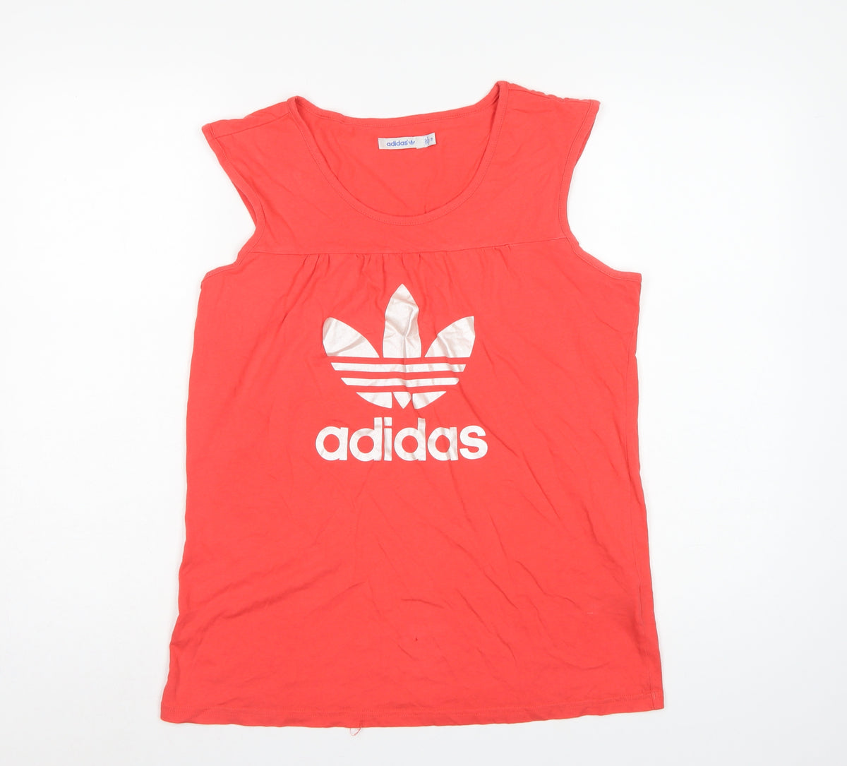 Adidas Women’s Red Size 16 Basic Logo Cap Sleeve T-Shirt Top