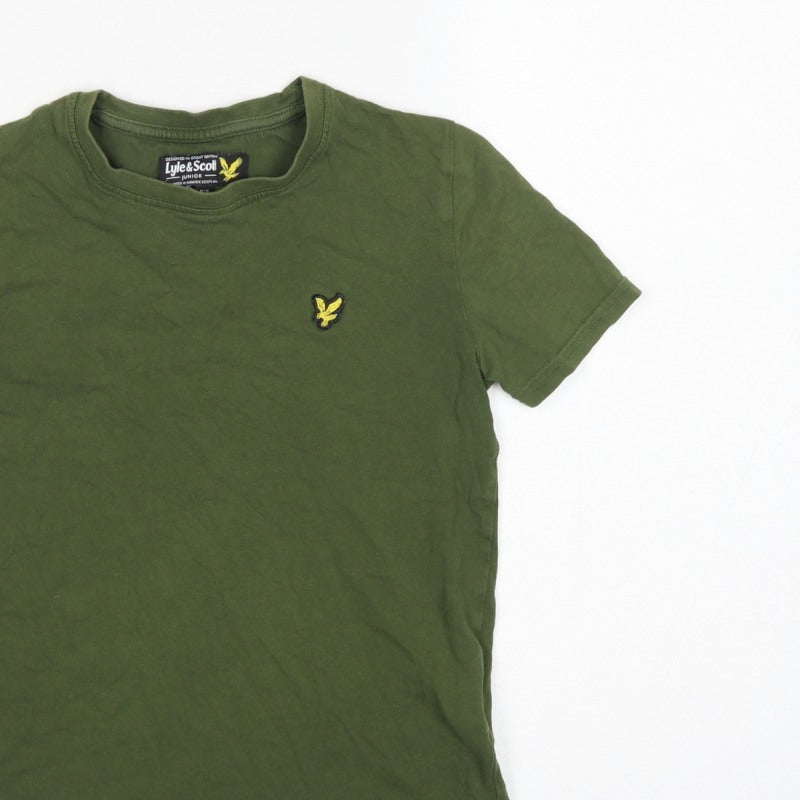 Lyle & Scott Boys Green 8-9 Years Basic Logo Crew Neck T-Shirt