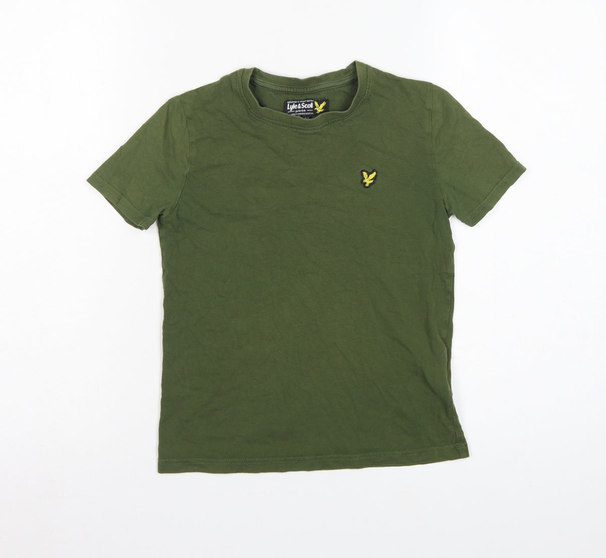 Lyle & Scott Boys Green 8-9 Years Basic Logo Crew Neck T-Shirt